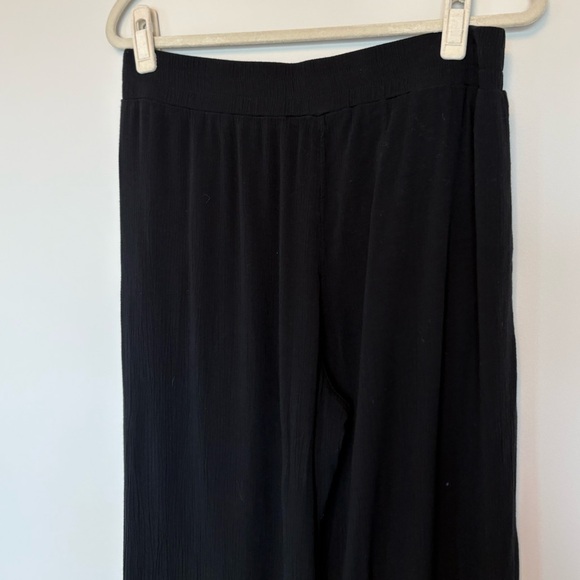 Three Dots Women Elastic Waist Black Pants Flowy Beach Size Large - Picture 3 of 8
